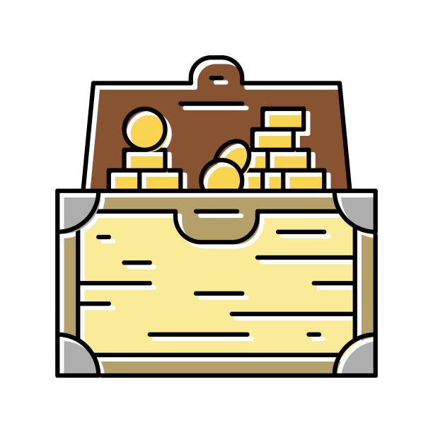 打开胸部颜色图标矢量插图图片下载