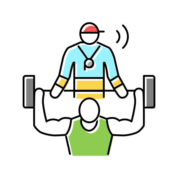 私人教练颜色图标矢量插图图片下载