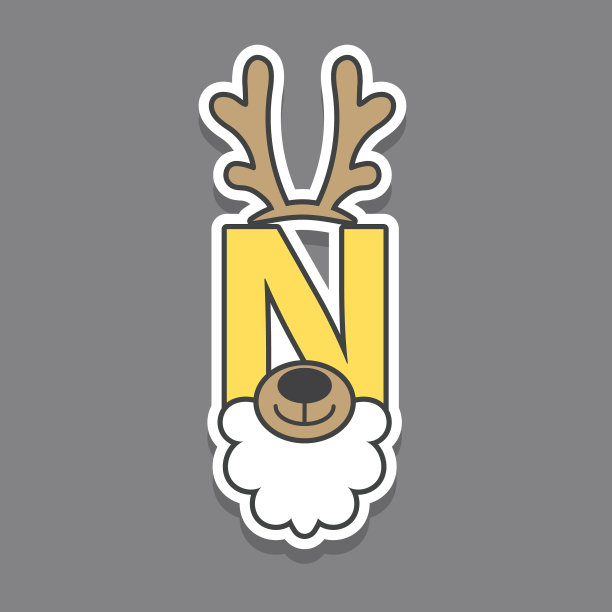 字母n图标标志与鹿设计图片下载