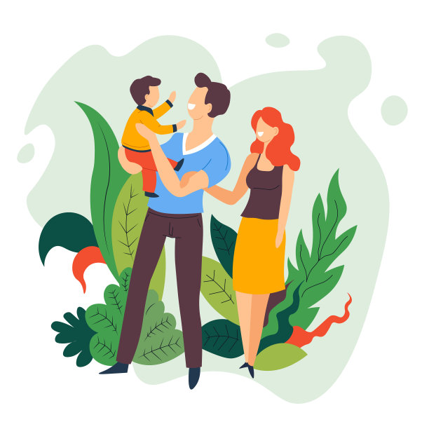 爸爸妈妈抱着宝宝儿子一家人消遣图片下载