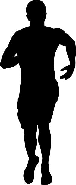 黑色的跑步者和白色的跑步者冲刺图片下载