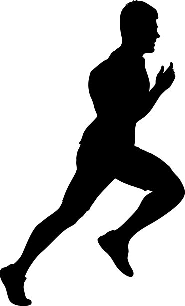 黑色的跑步者和白色的跑步者冲刺图片下载