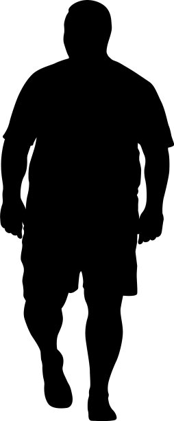 白色背景下的大个子黑影图片下载