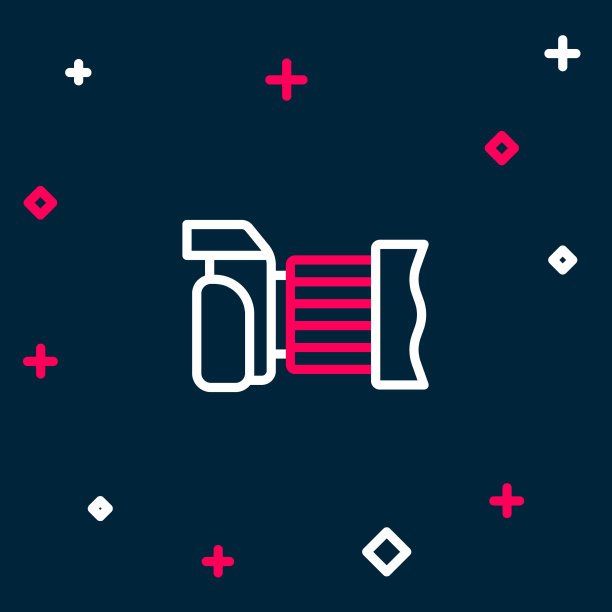 线照片相机图标孤立在蓝色背景图片下载