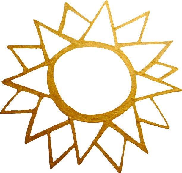 线太阳图标直线绘制在白色背景图片下载