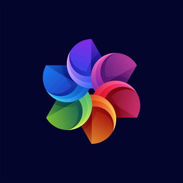 矢量插图花卉梯度彩色风格。图片下载