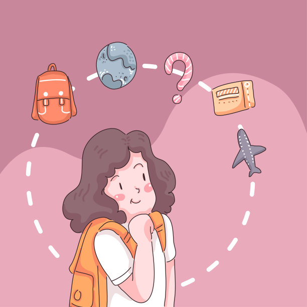 少年旅行者卡通人物矢量图片下载