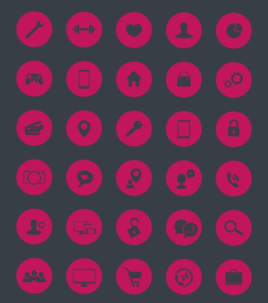 30个用于web和应用程序开发的图标，矢量插图图片下载