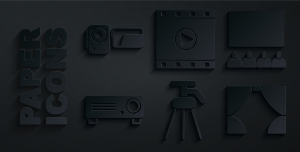 配有银幕电影的三脚架影院礼堂图片下载