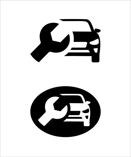 汽车服务图标。汽车维修标志扳手工具。图片下载