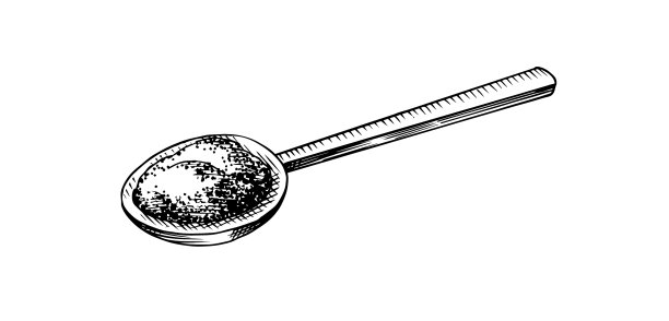 一木勺的海盐堆着香料种子图片下载