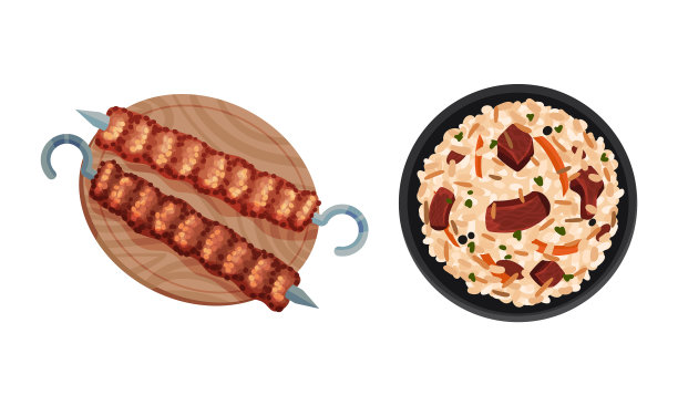 土耳其国菜，串在串上的烤肉串图片下载