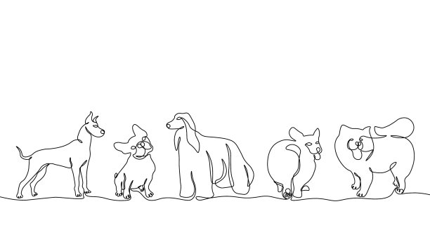 连续线狗当代抽象图片下载