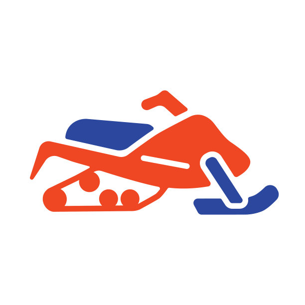 雪地摩托的平面字形图标设计孤立图片下载