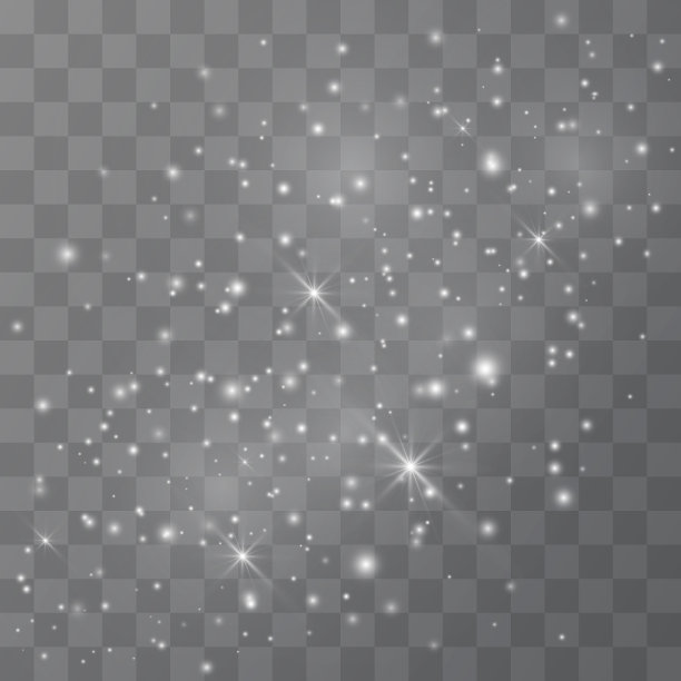 发光效果的星星在透明上闪烁图片下载