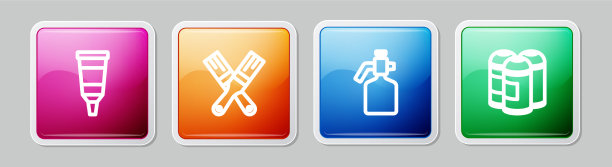 设置线管与油漆调色板油漆刷图片下载