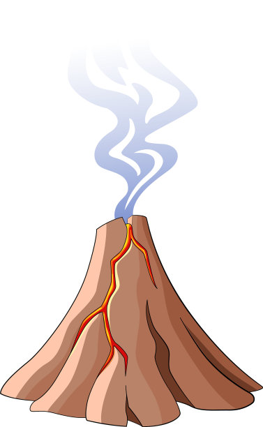 火山爆发标志着岩浆在山上流动图片下载