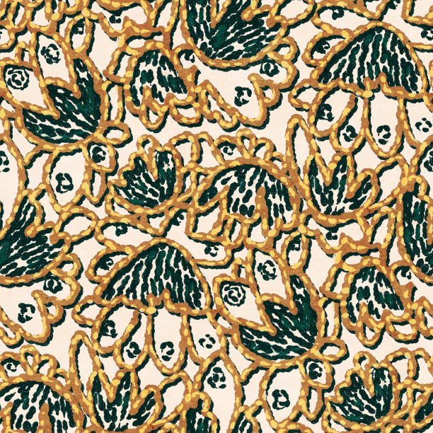 无缝图案-花卉装饰刺绣图片下载