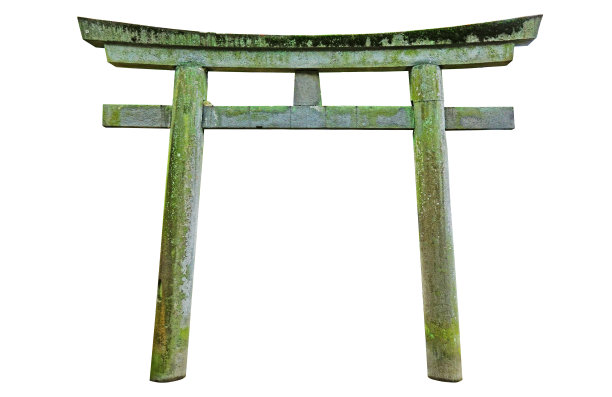 toroi杆是由带有脏苔藓污渍的石头制成的。图片下载