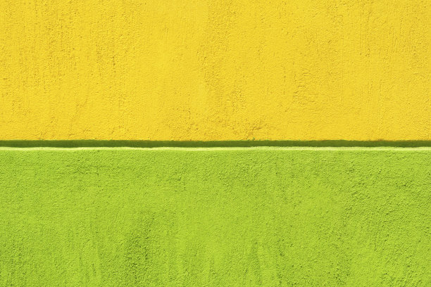 鲜艳的黄色和绿色墙壁背景纹理图片下载