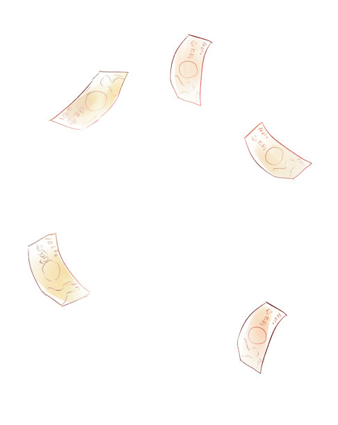 简单散落的钞票插图图片下载