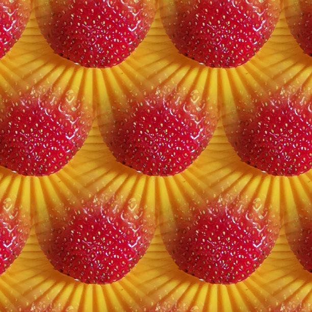 鲜艳的红色全草莓镶嵌图片下载