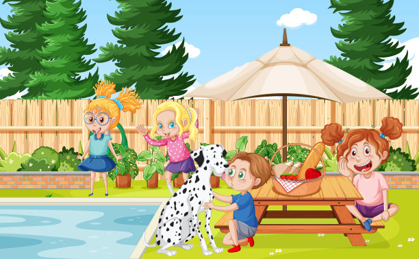 孩子们在后院活动图片下载