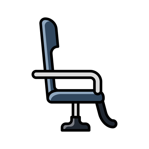 理发师椅子理发店填充图标-矢量插图图片下载