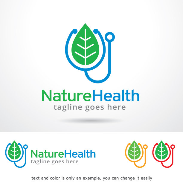 自然健康标志模板图片下载