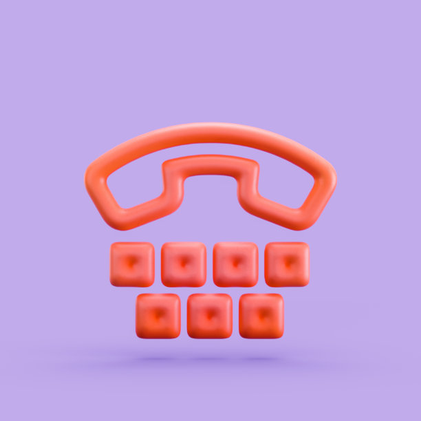 无障碍图标，文字电话3D图标。单色轮廓图标，3d渲染图片下载