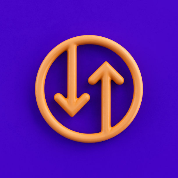 3d交通图标，轮廓黄色箭头图标，方向符号，3d渲染图片下载