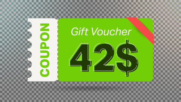 42美元优惠券促销网站，互联网广告，社交媒体。大销售和超级销售优惠券代码$42折扣礼券与优惠券矢量插图夏季提供结束周末假期图片下载