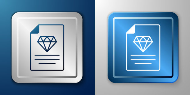 白色证书上孤立的钻石图标图片下载