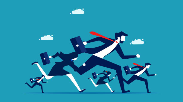 一起奔向成功。团队合作和领导能力。业务概念向量图片下载