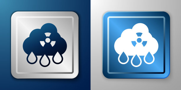 白色酸雨和放射性云图标图片下载