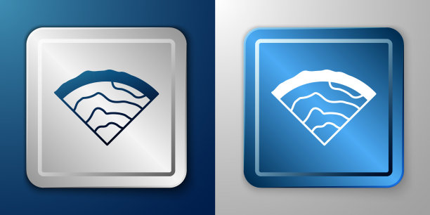 白色木梁图标孤立在蓝色和灰色上图片下载