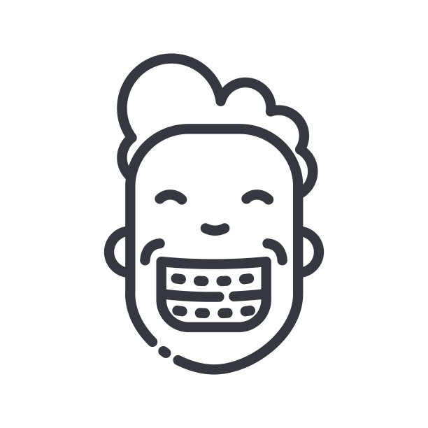 带牙套的牙科护理牙线图标图片下载