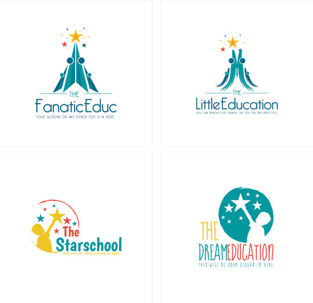 现代教育孩子操场上五彩缤纷的明星图片下载