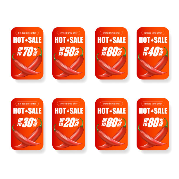 热销贴纸套装与红辣椒辣椒图片下载