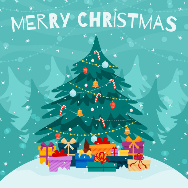 圣诞快乐贺卡传单概念图片下载