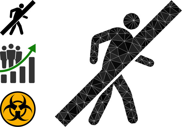 多边形无行走的人图标与其他图片下载