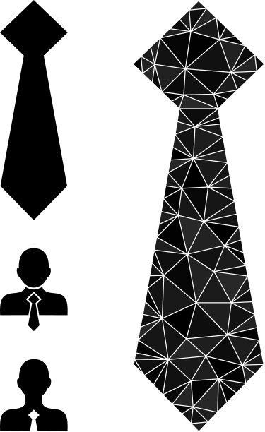 低多边形男子领带图标与类似的图标图片下载