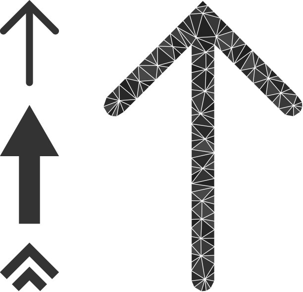 多边形箭头向上图标和其他图标图片下载