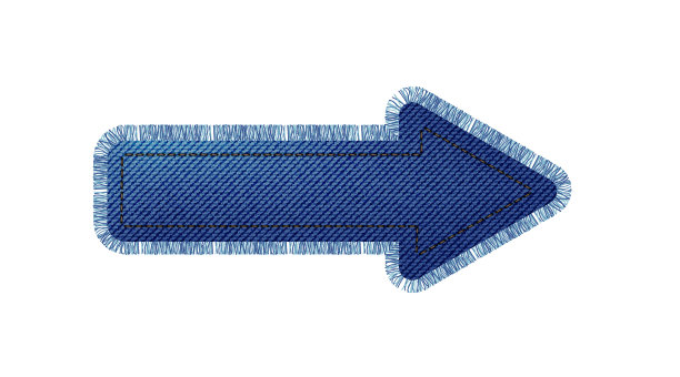 带有流苏的箭头形状的牛仔补丁图片下载