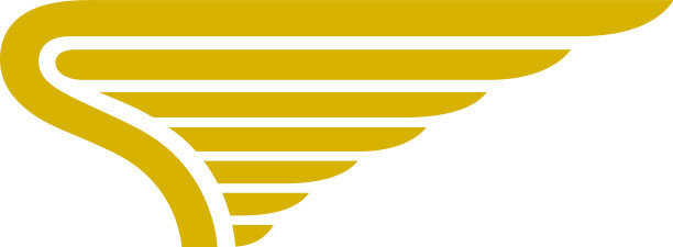 金色条纹标志鹰翼纹章风格化图片下载