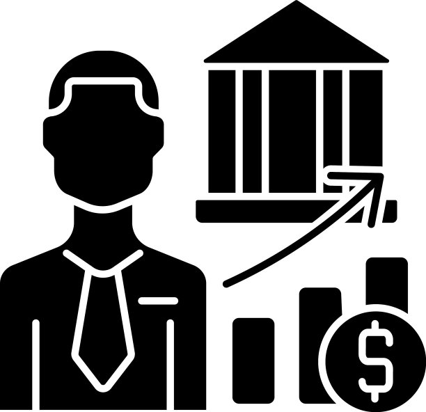 投资银行家黑色字形图标图片下载