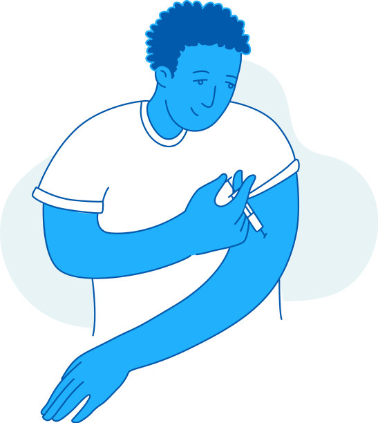 青年糖尿病患者注射胰岛素图片下载