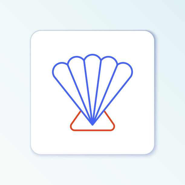 线扇贝海贝壳图标孤立在白色图片下载