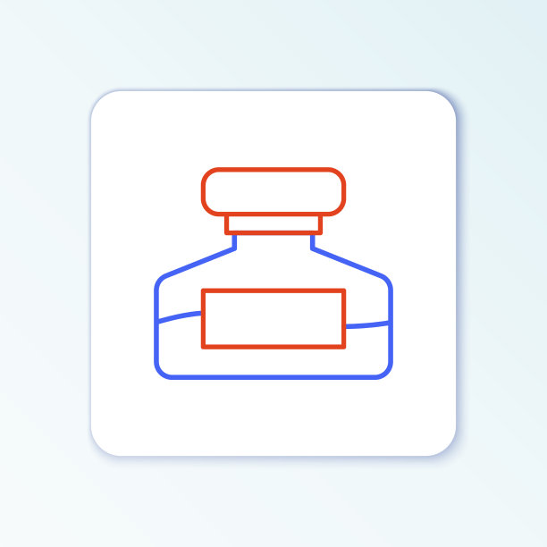 线墨水瓶图标孤立在白色背景图片下载