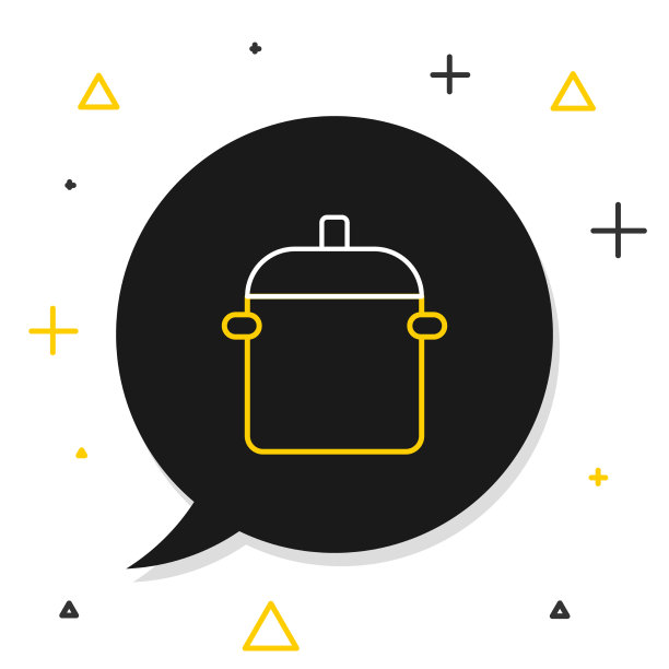 线烹饪锅图标孤立在白色背景图片下载